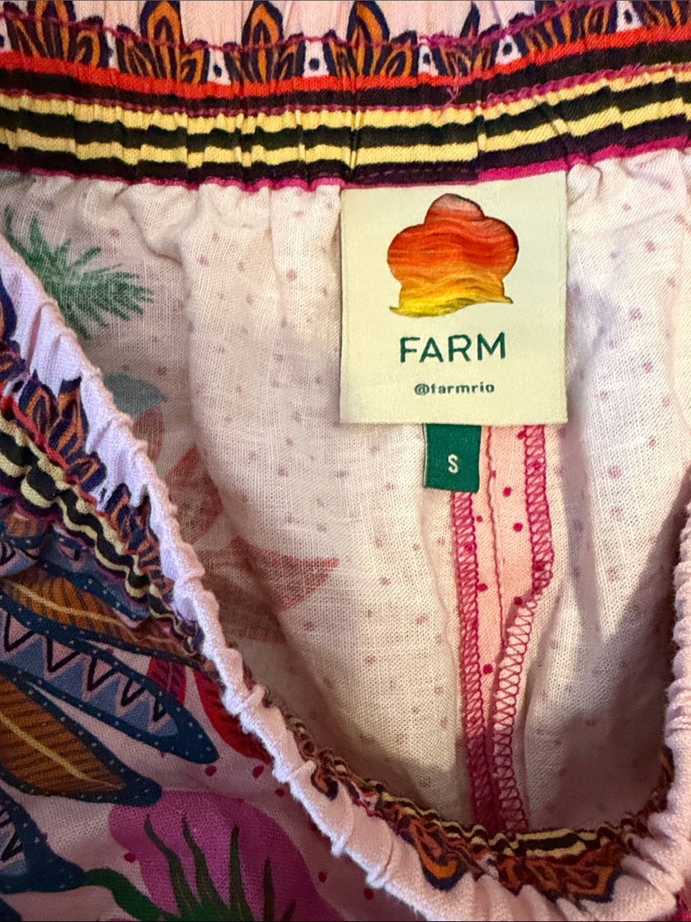 FARM Rio Pink Floral Feather-Print Athletic Shorts - Picture 3 of 3